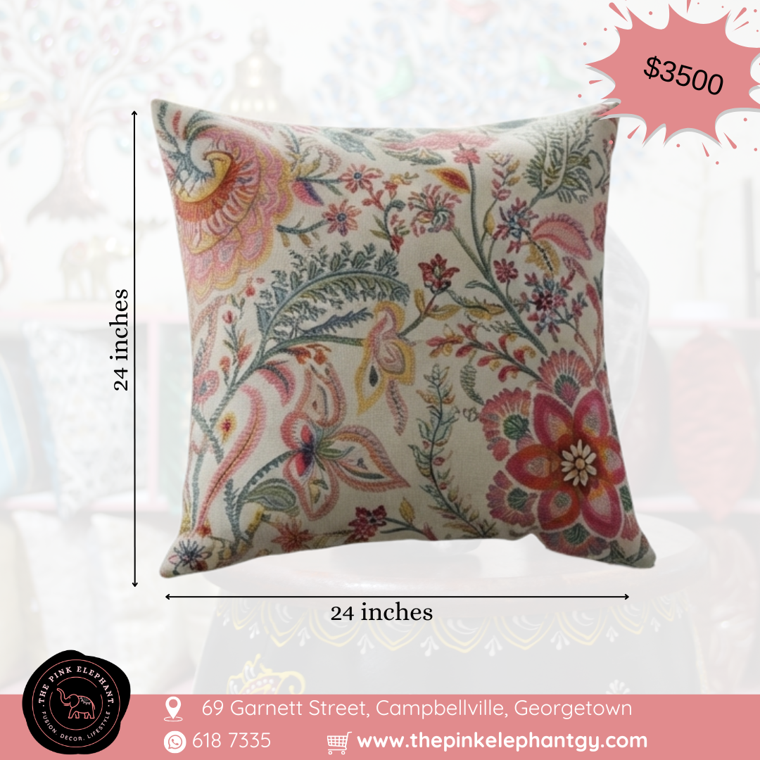 Floral Paisley Tapestry Cushion Cover-24"