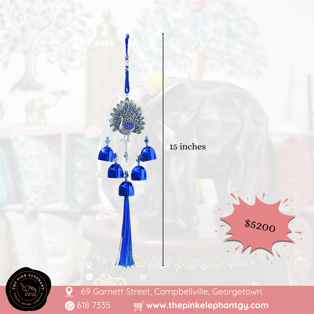 Blue Evil Eye Peacock Windchime