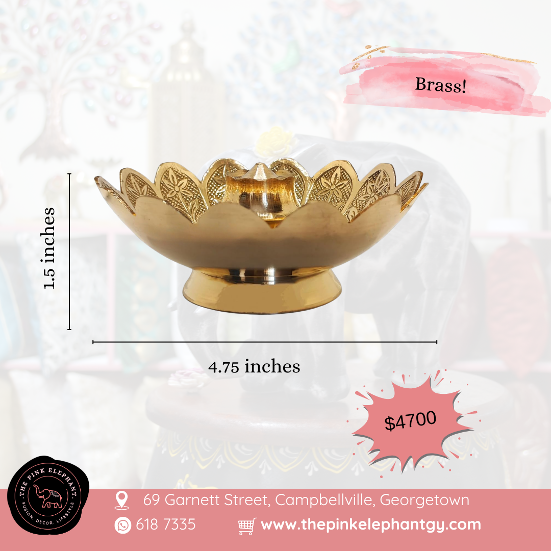 Brass Floral Bowl Incense Holder