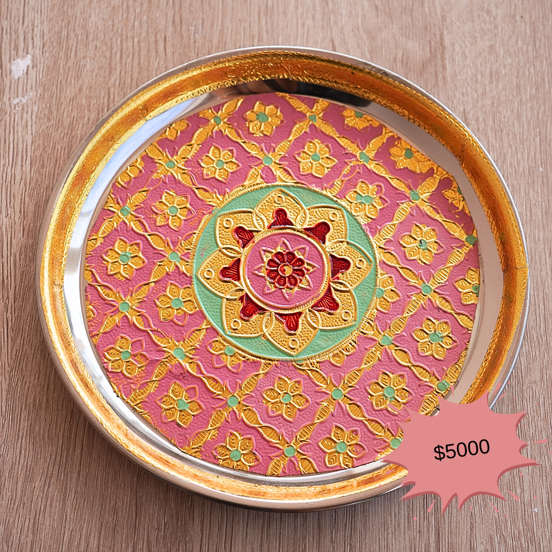Meenakari Decorative Stainless Steel Thali - 7”