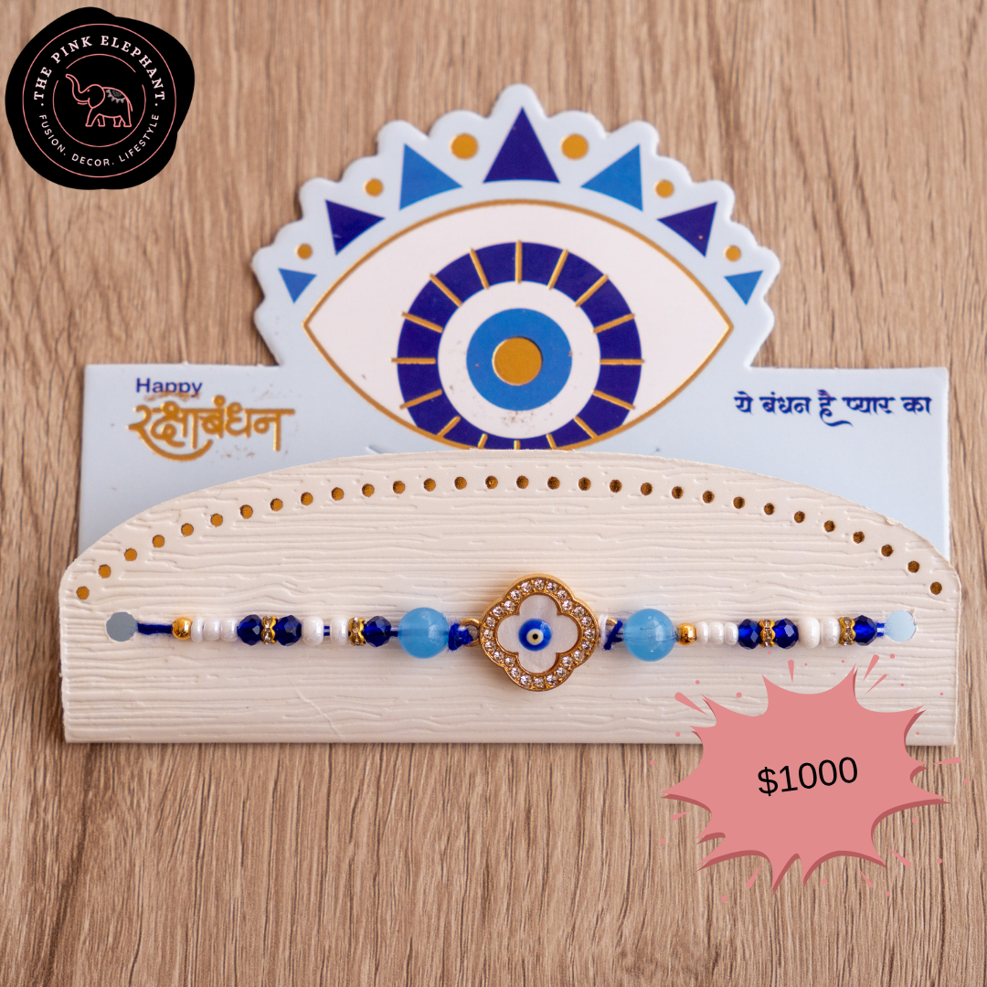 Ivory Clover Evil Eye Rakhi 1496