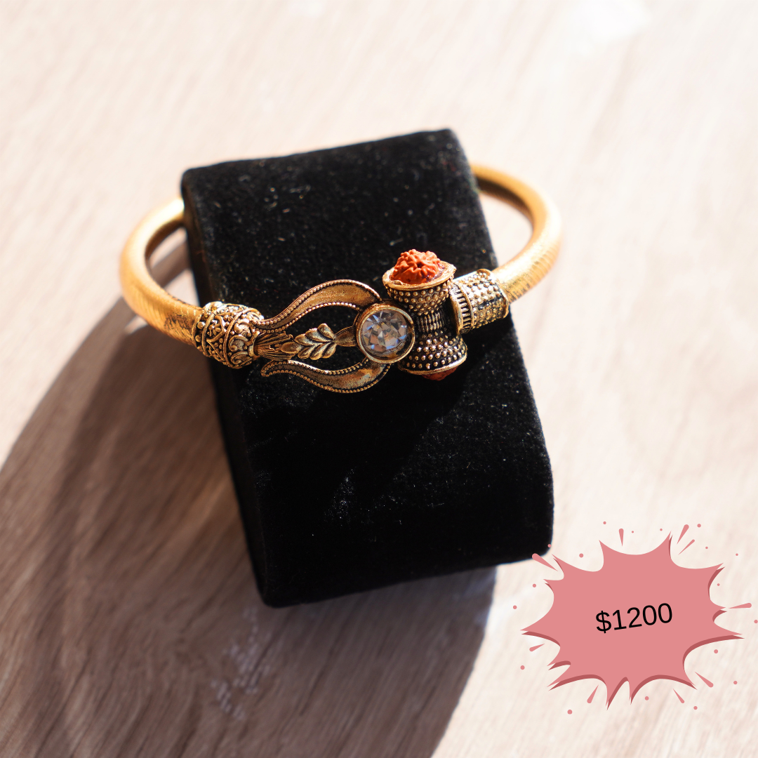 Eternal Damru Rakhi: Gold 1523