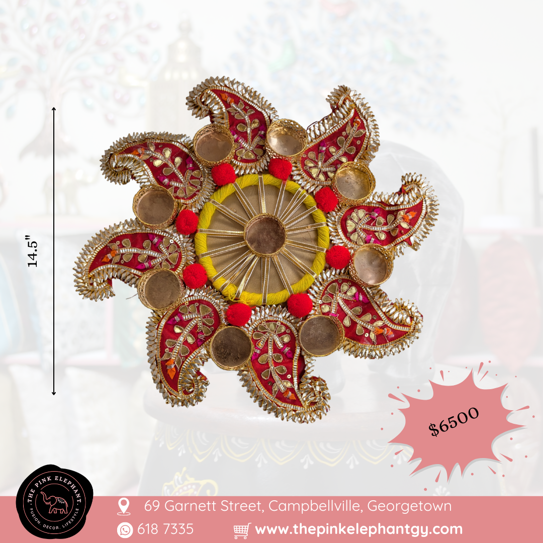Paisley Pom Pom Rangoli Red