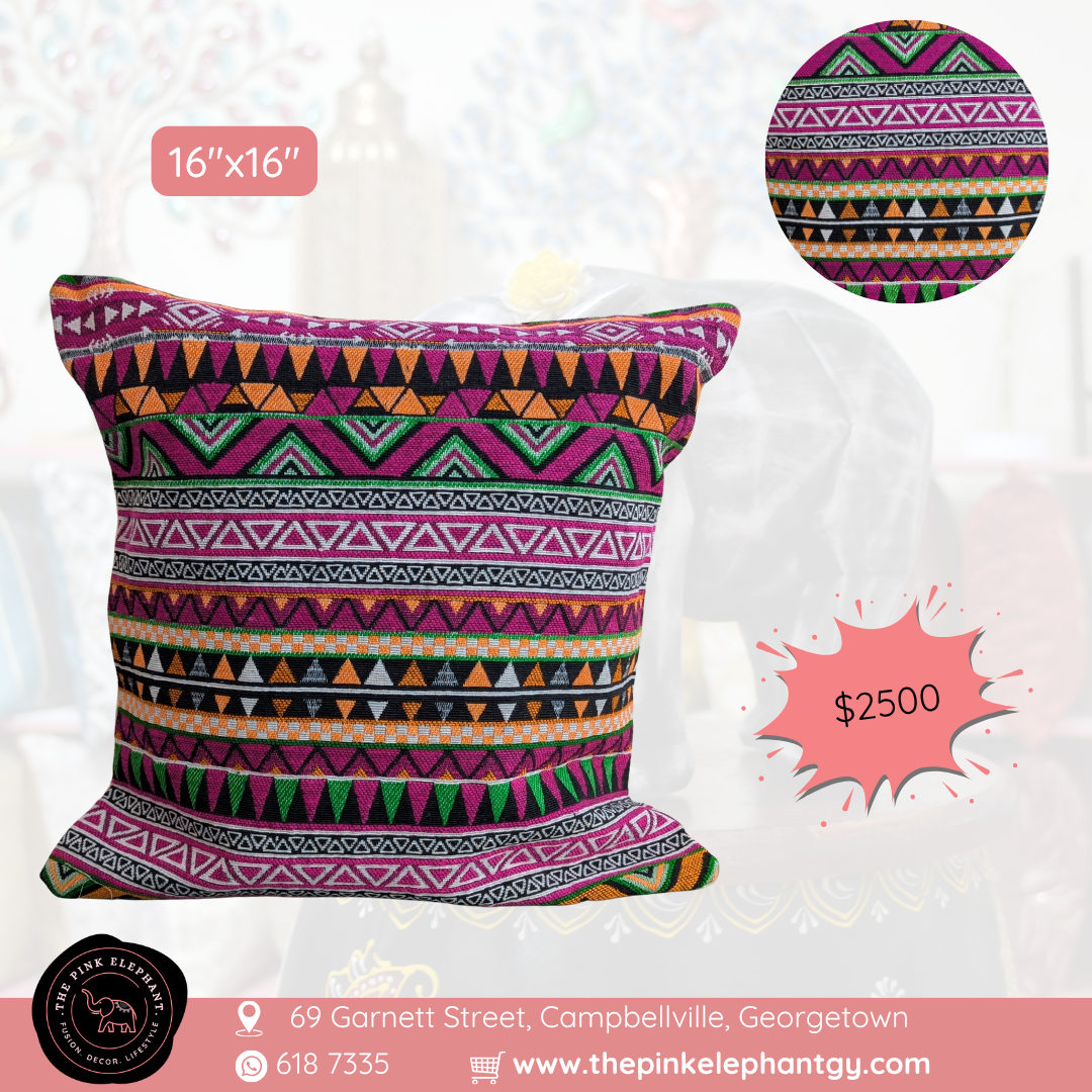 Jacquard Purple Tribal Cushion Cover