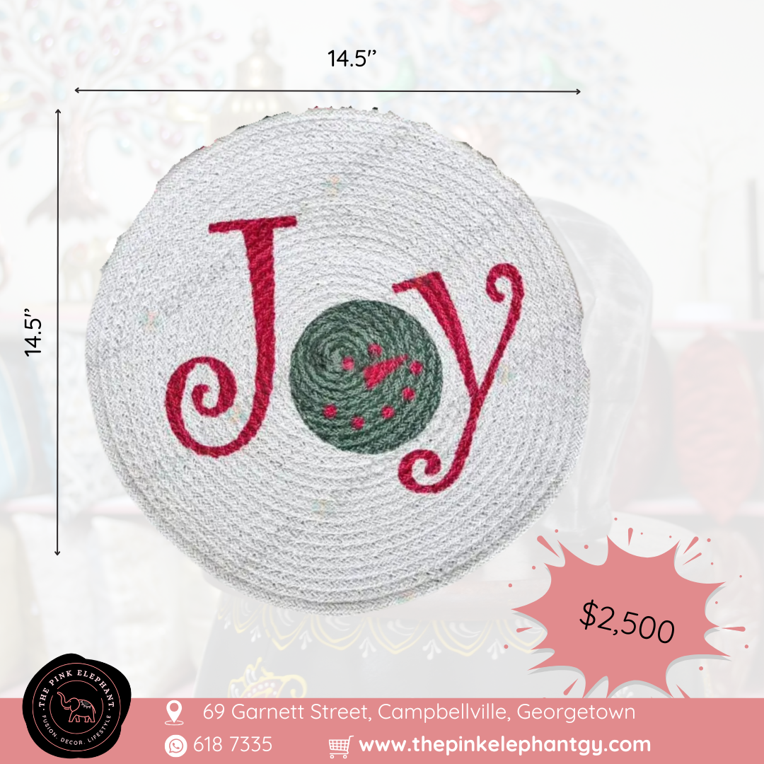 White Joy Christmas Placemat