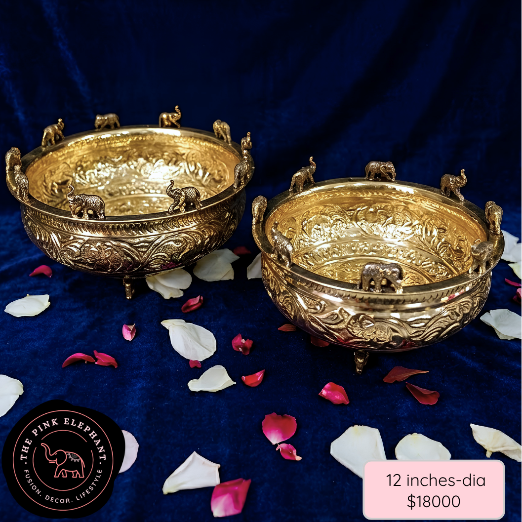 Brass Elephant Urli Bowl