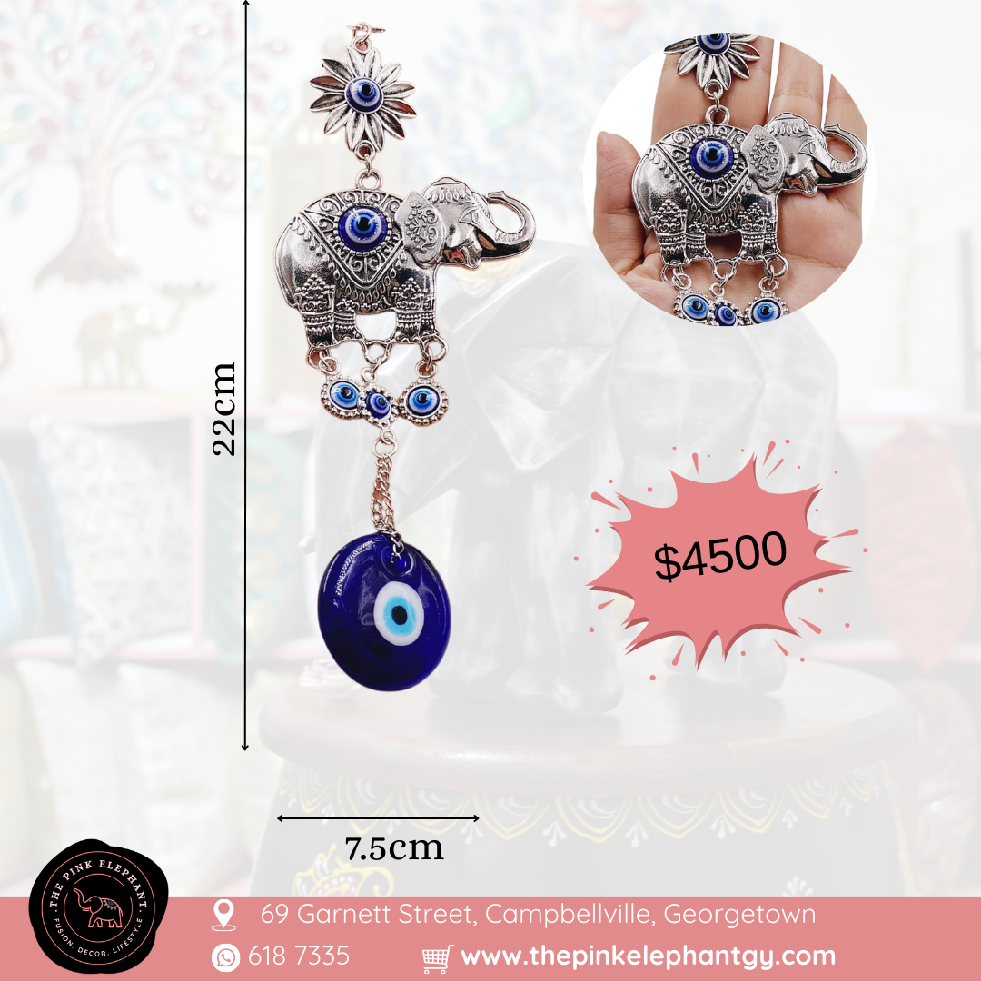 Evil Eye Elephant Star Windchime