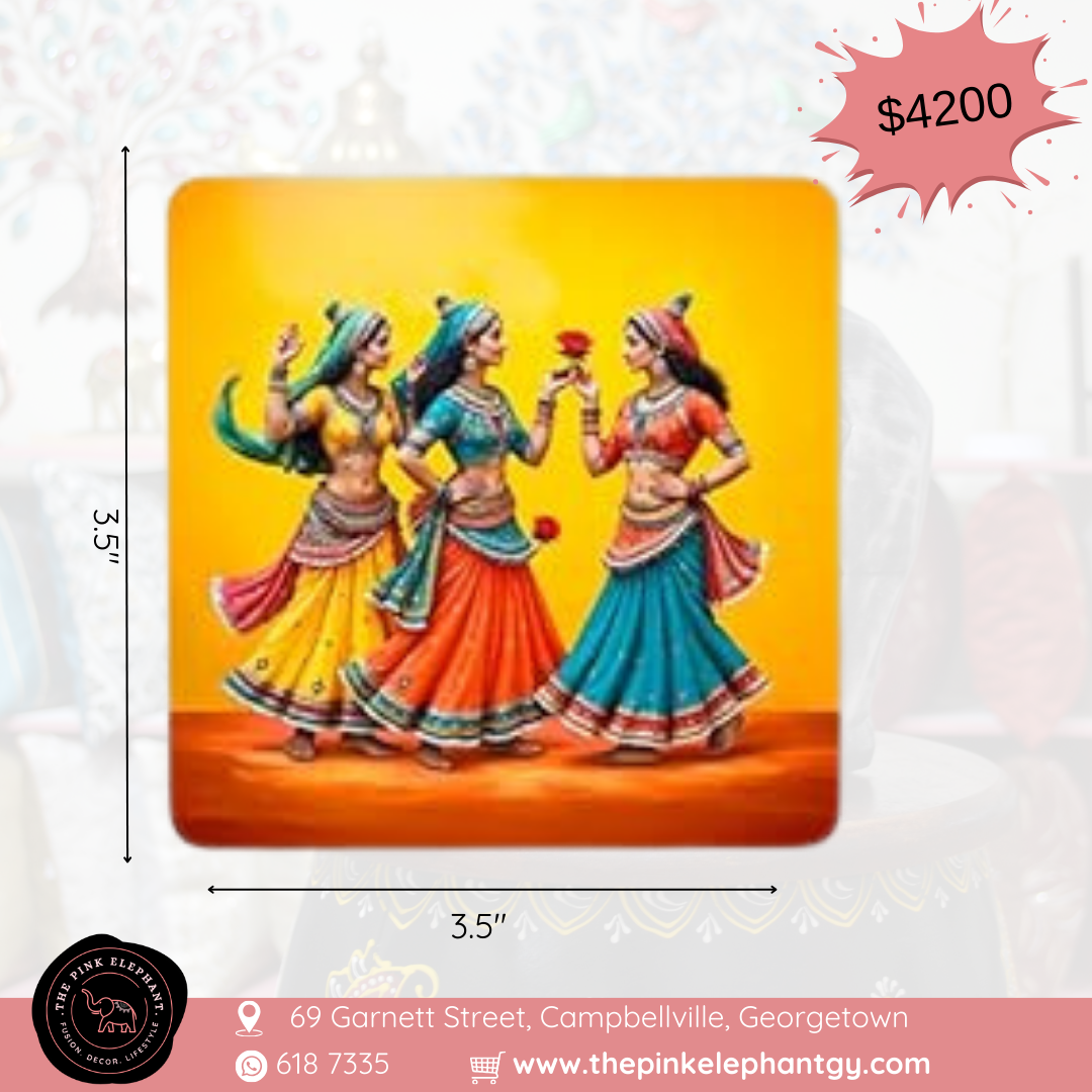 Indian Sunset Peacock Coaster Set