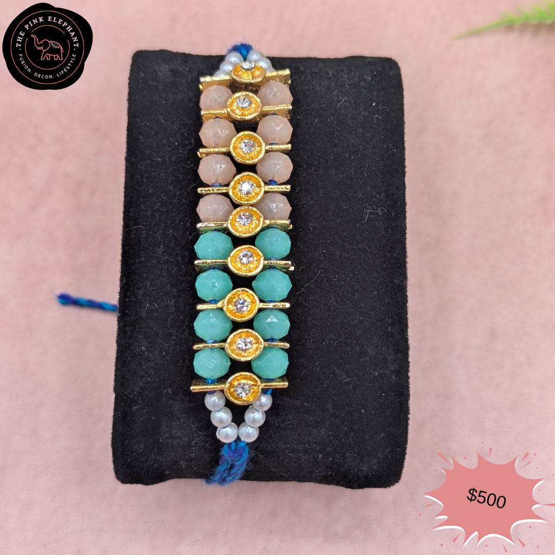 Blue Bedazzled Rakhi 657
