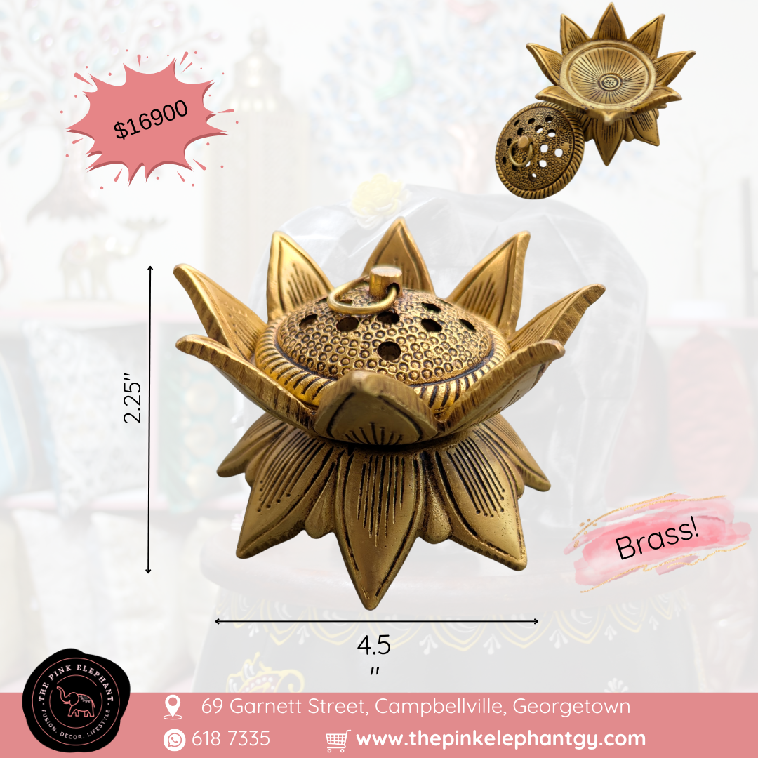 Brass Double Lotus Incense Diffuser