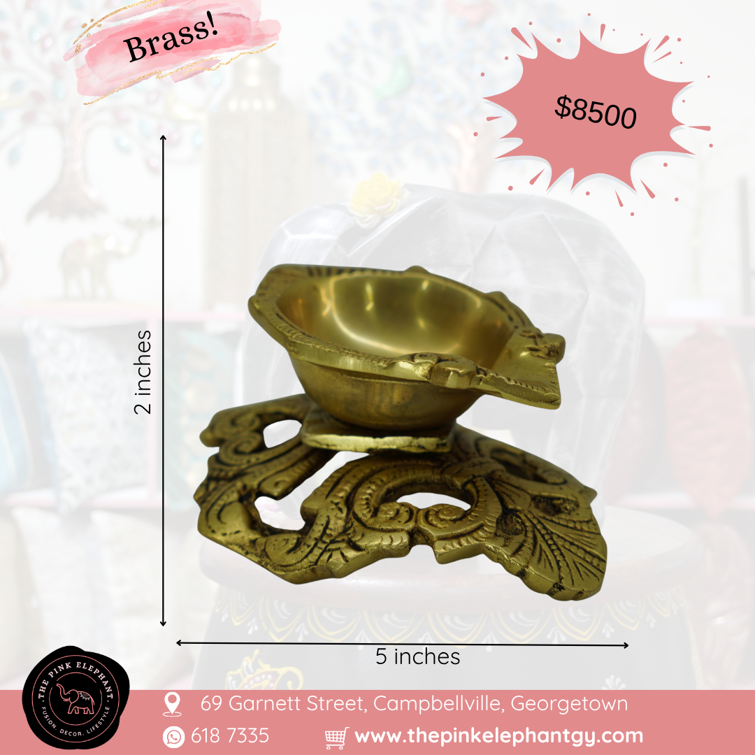 Brass Table Leaf Base Diya Small