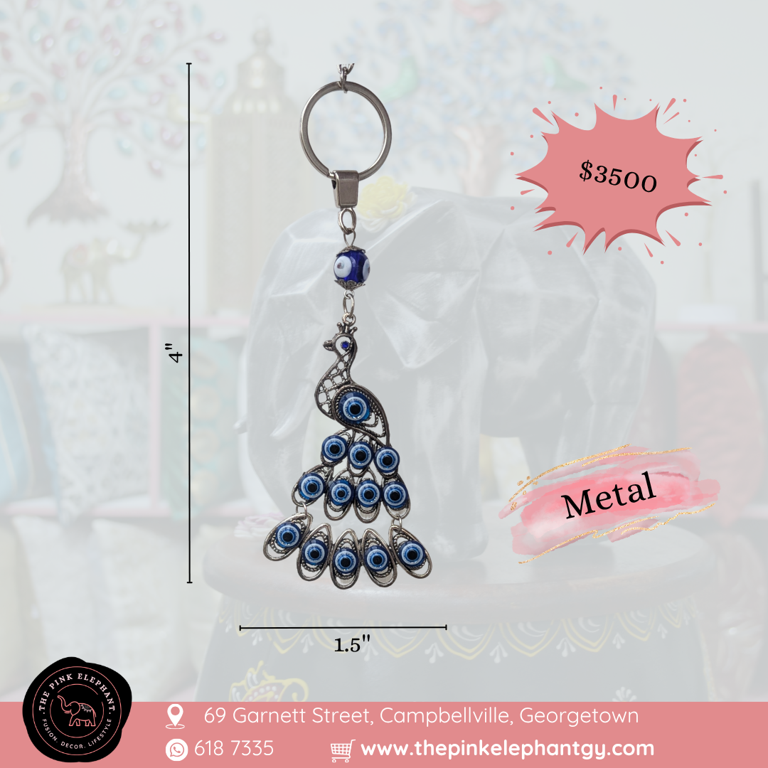 Peacock Evil Eye Keychain