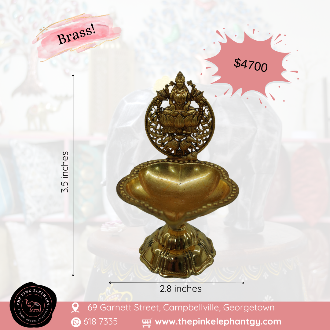 Brass Laxmi Diya Gold Finish