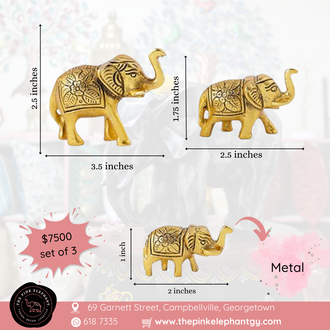 Mini Gold Elephant Set of 3