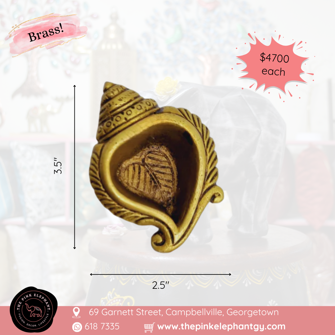 Brass Conch Shell Diya
