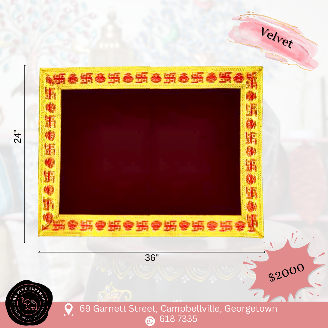 Dark Red Velvet Puja Cloth