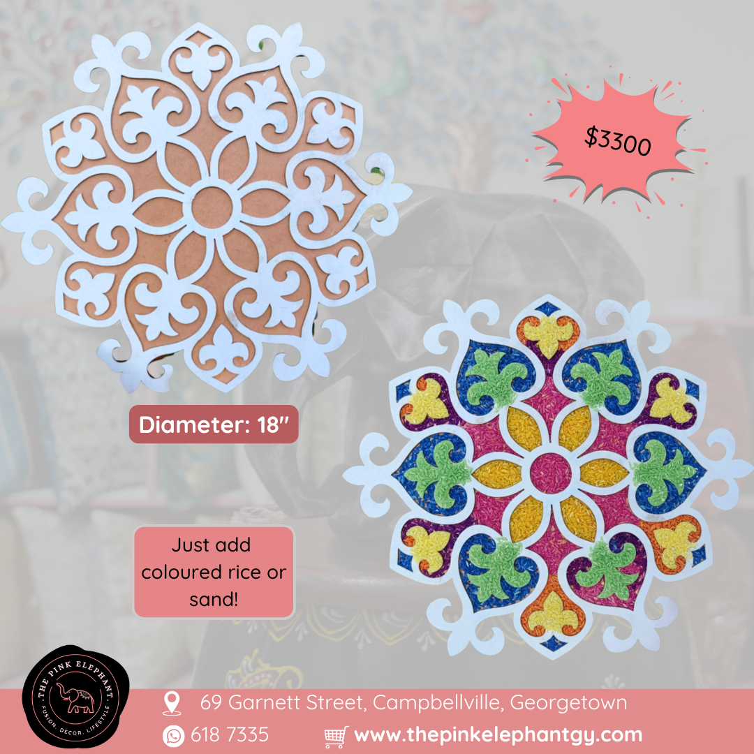 MDF Rangoli Stencil - Fleur de Lis 16 inch