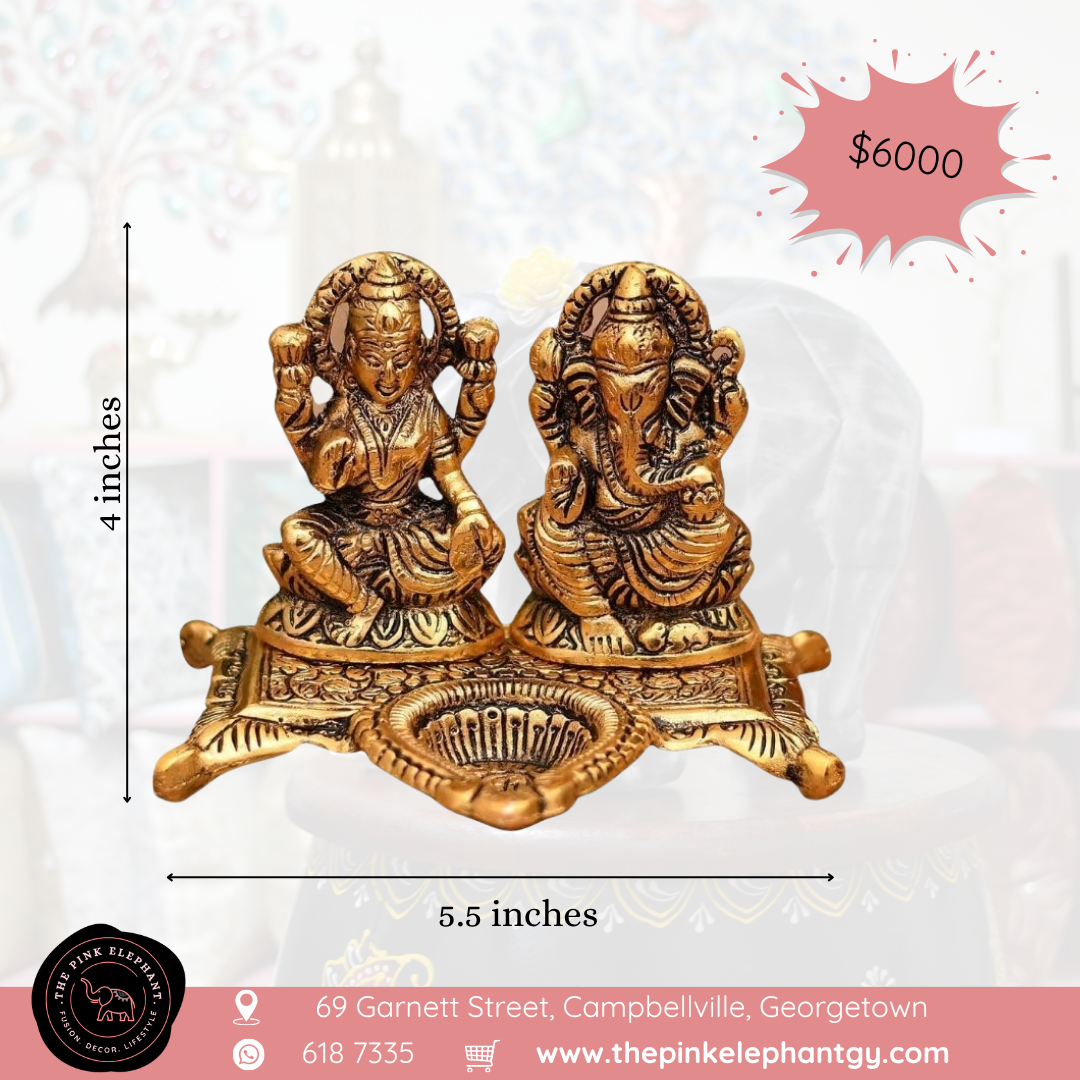 Laxmi and Ganesh Diya Figurine