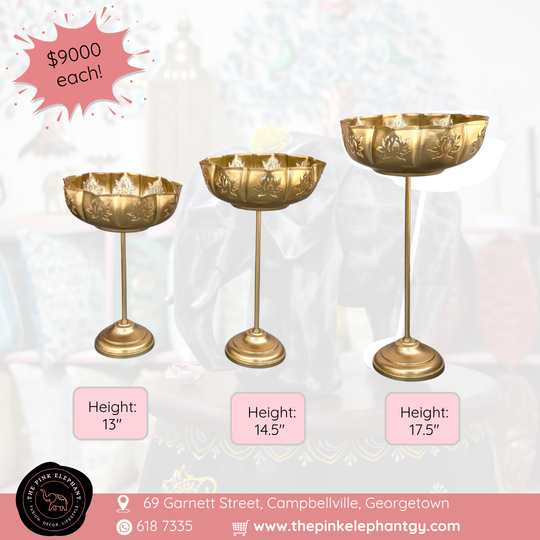 Lotus Cutout Bowl Urli on Stand (Single)