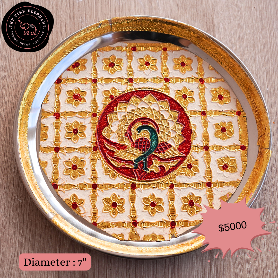 Meenakari Decorative Stainless Steel Thali - 7”