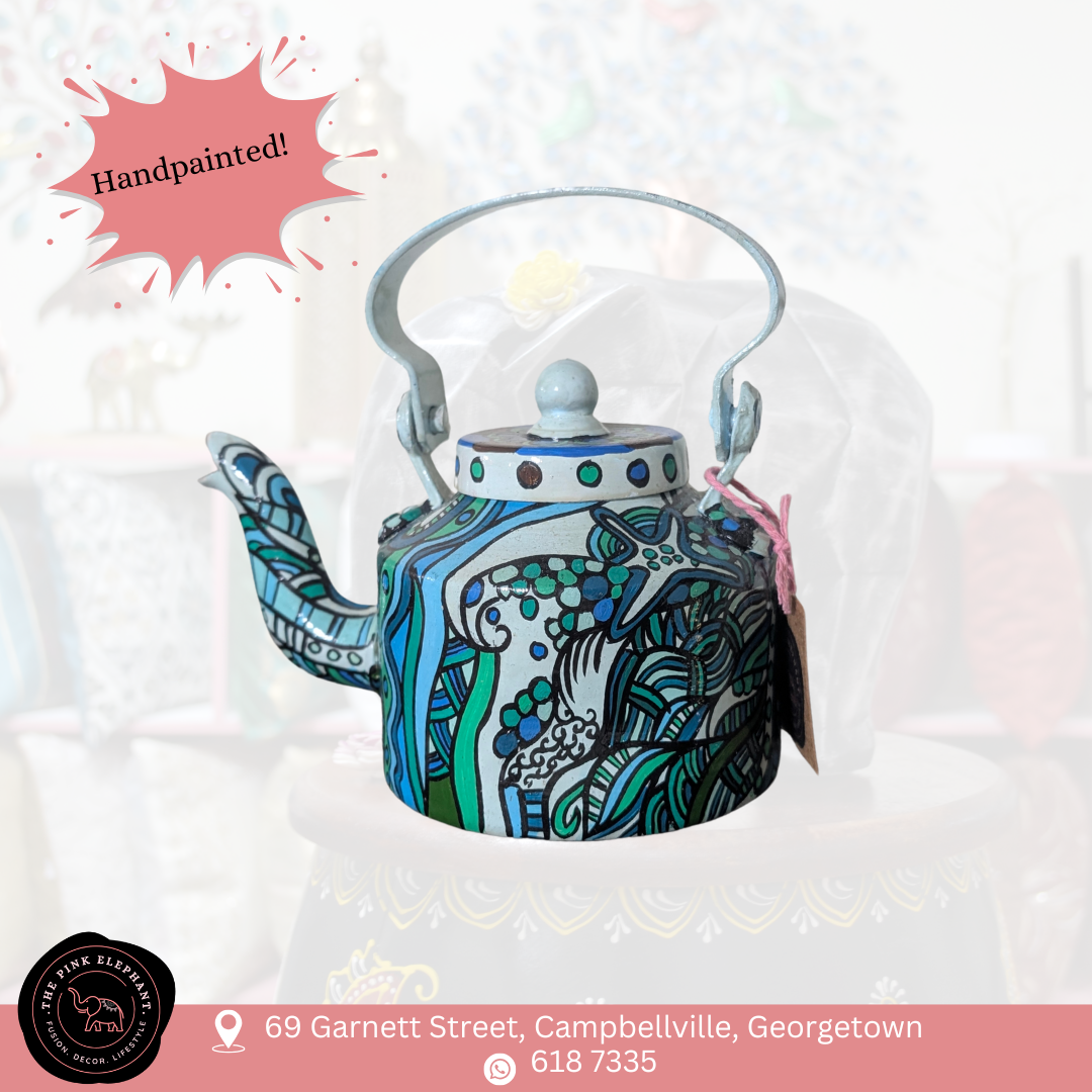 Hand-Painted Decorative Metal Kettle