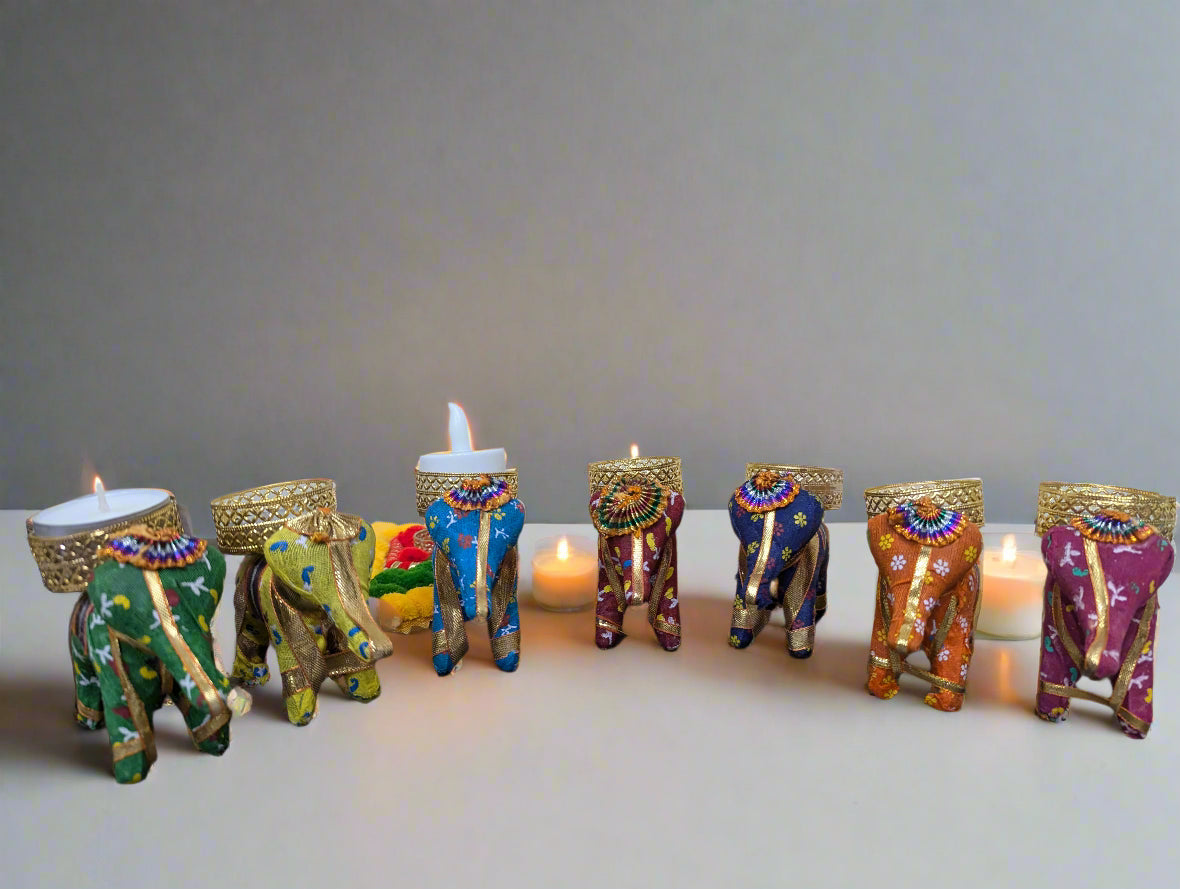 Handmade Elephant Tealights - Assorted Colours