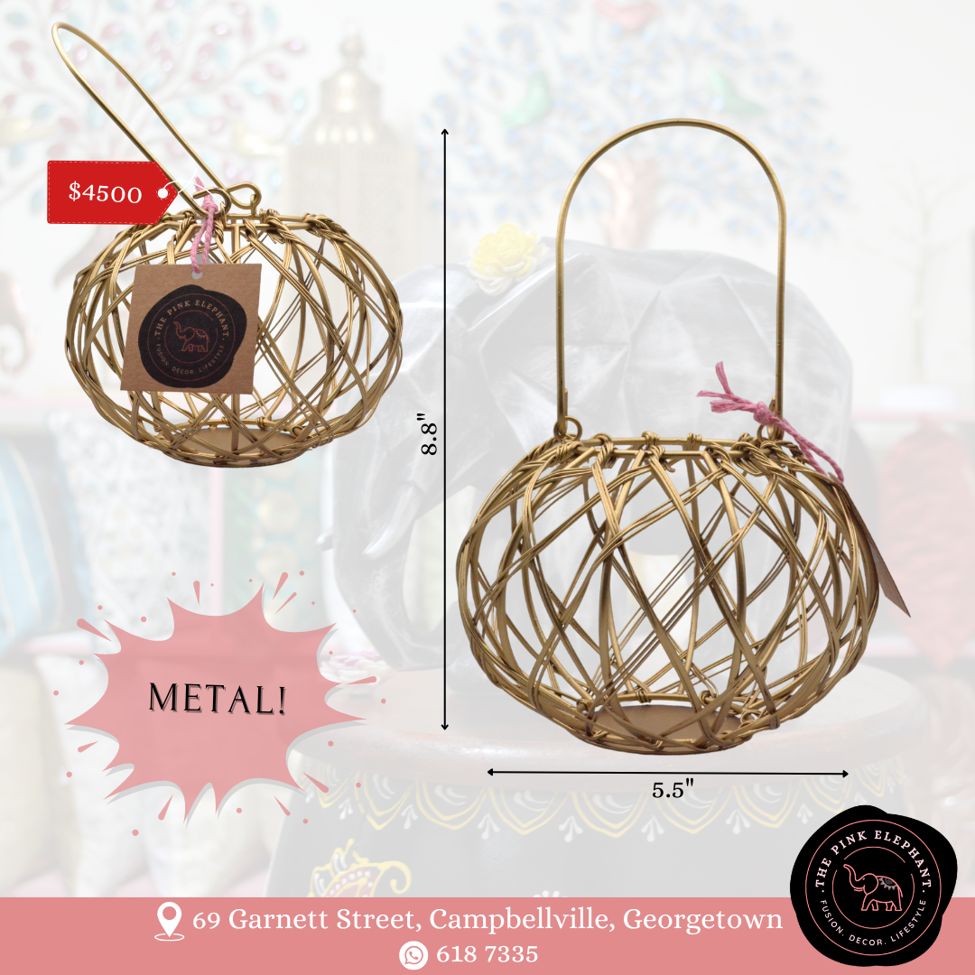 Wire Basket Hanging Tealight Holder