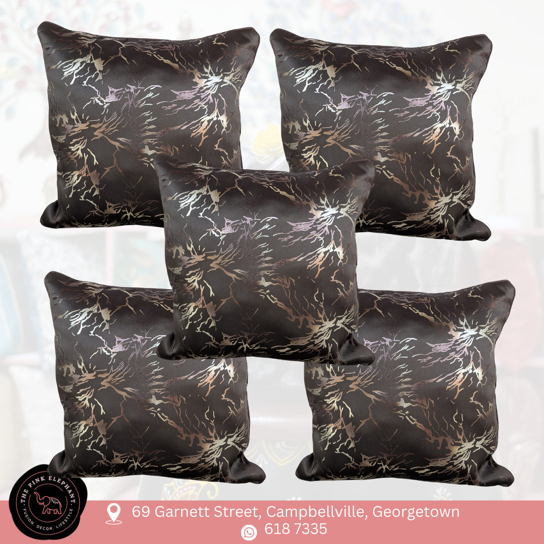 Brown & Rose Gold Foil Cushion Cover