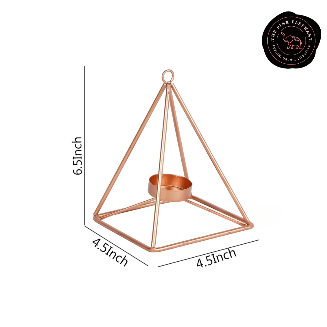 Rose Gold Pyramidal Candle Holder
