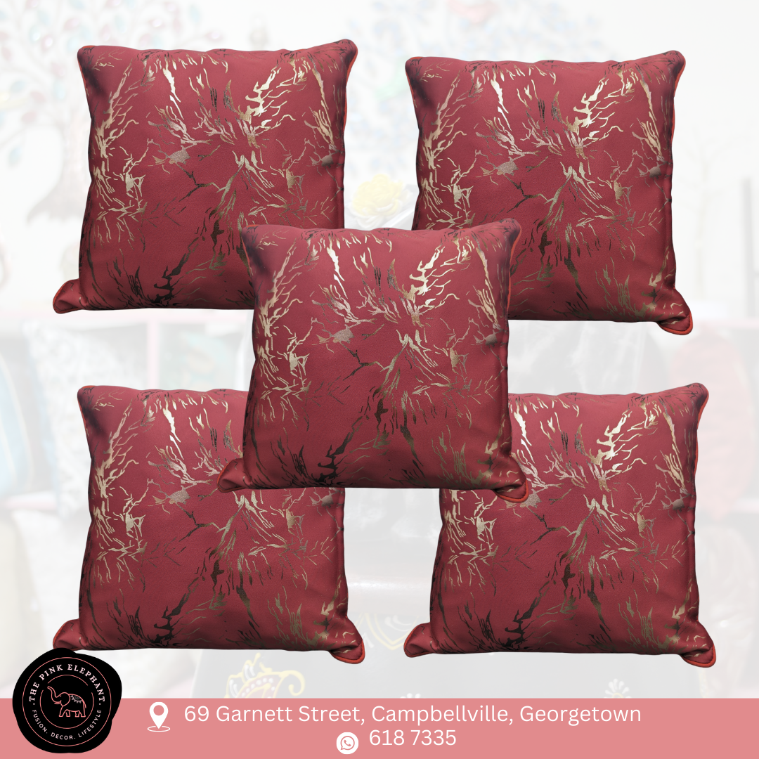 Red & Rose Gold Foil Cushion Cover