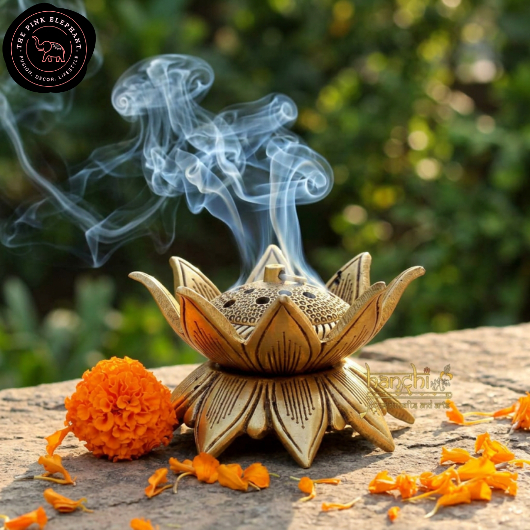 Brass Double Lotus Incense Diffuser