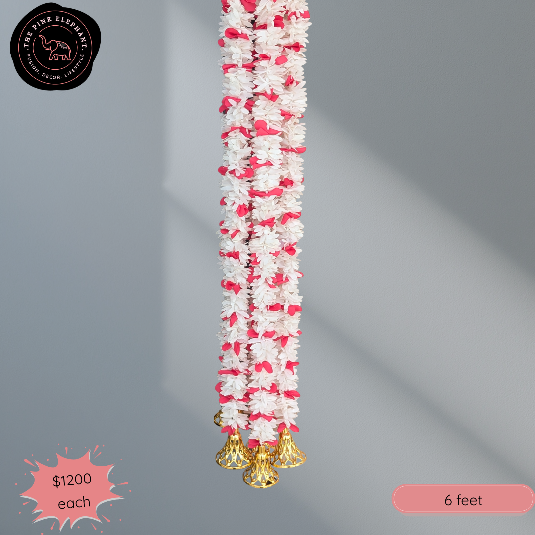 White Jasmine Hanging w Bell 4076 pink