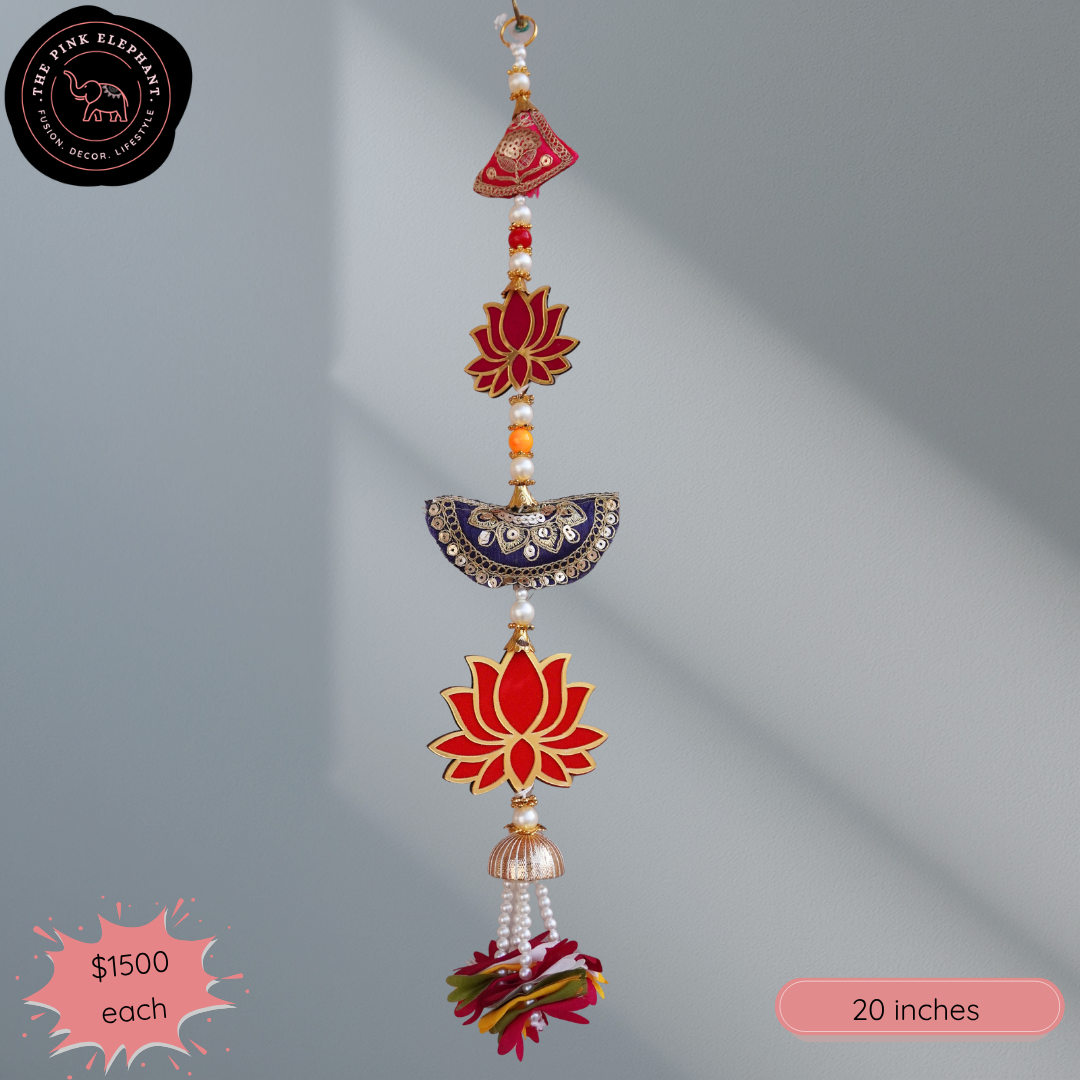 Mehendi Lotus Hanging -4543 (Pink and Blue)