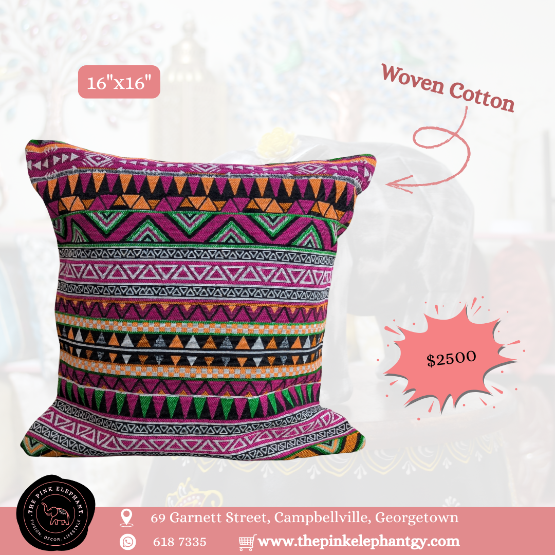 Jacquard Purple Tribal Cushion Cover