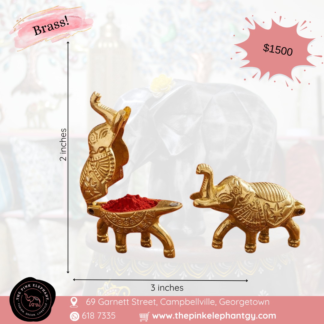 Brass Mini Elephant Sindoor Holder