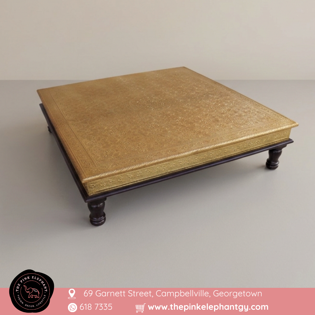 Brass Fitted Puja Table Chowki 24"