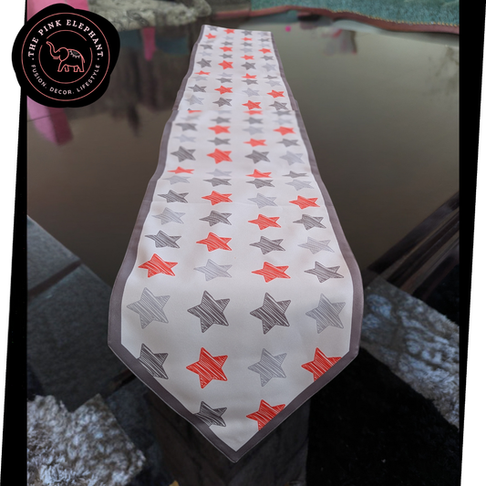 Star print fabric table runner