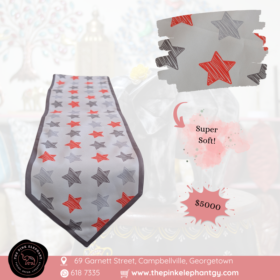 Star print fabric table runner