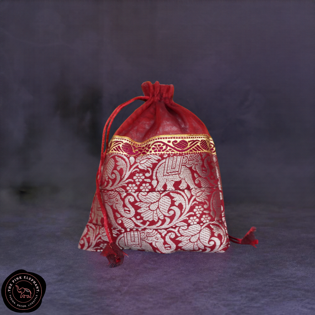 Elephant Silk Organza Gift Bag 6" x 8"