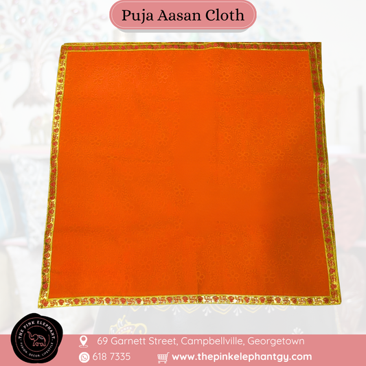 Large Orange Puja Cloth-40x40"