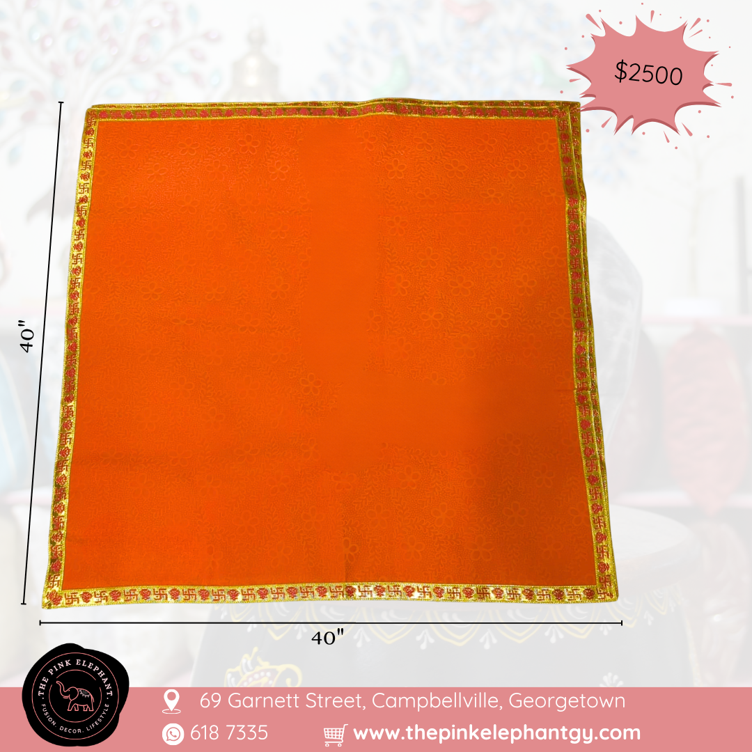 Large Orange Puja Cloth-40x40"