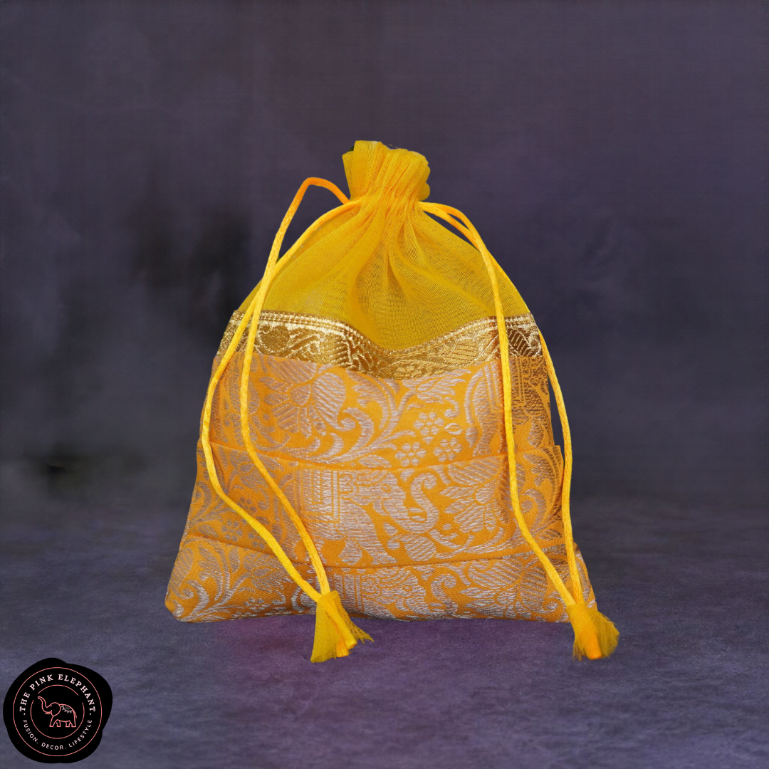 Elephant Silk Organza Gift Bag 6" x 8"