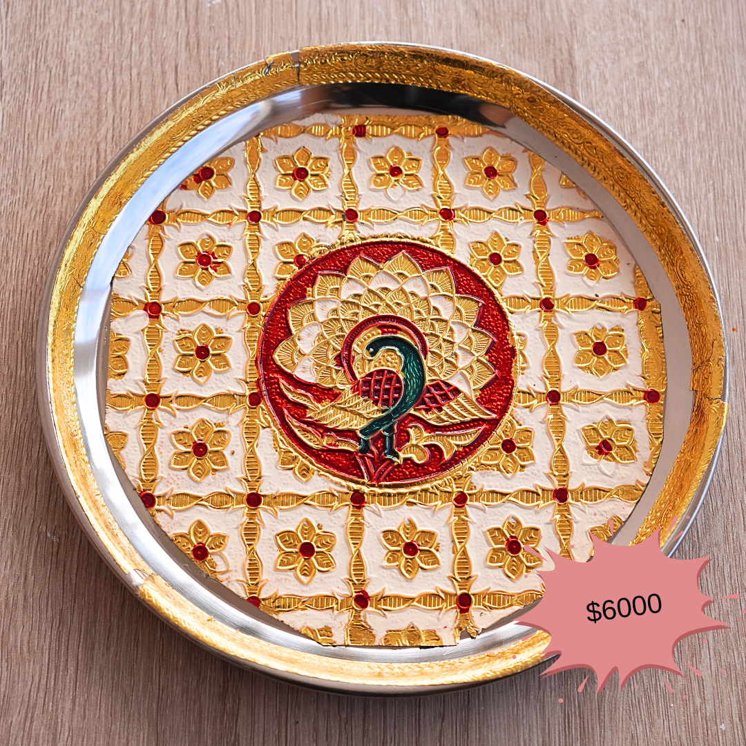 Meenakari Decorative Stainless Steel Thali - 9”