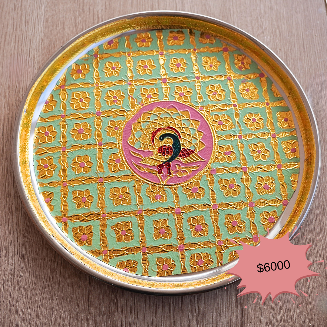 Meenakari Decorative Stainless Steel Thali - 9”