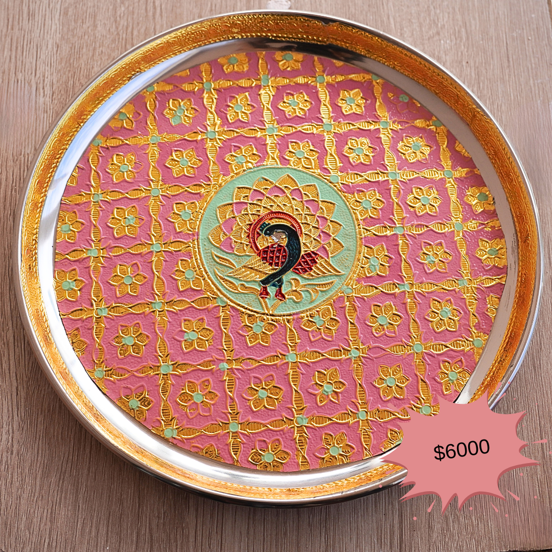 Meenakari Decorative Stainless Steel Thali - 9”