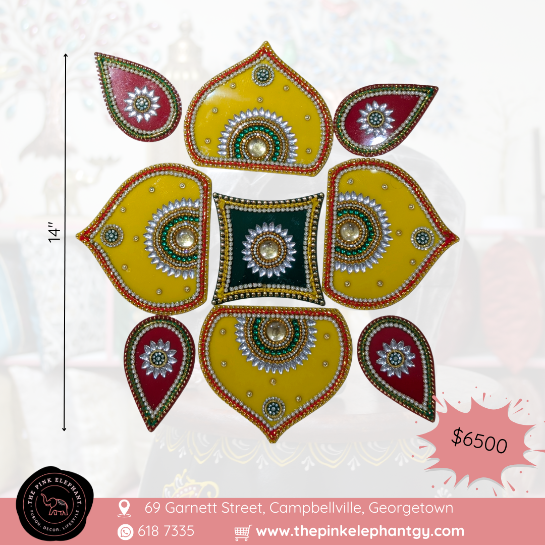 Yellow Petals Acrylic Rangoli 14" AR04