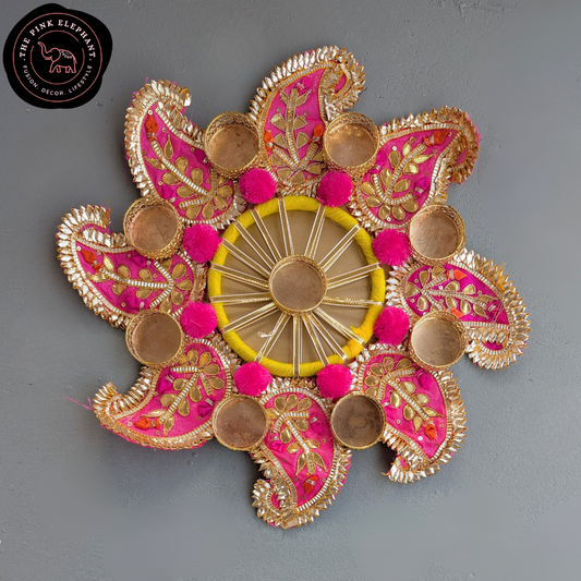 Paisley Pom Pom Rangoli Pink
