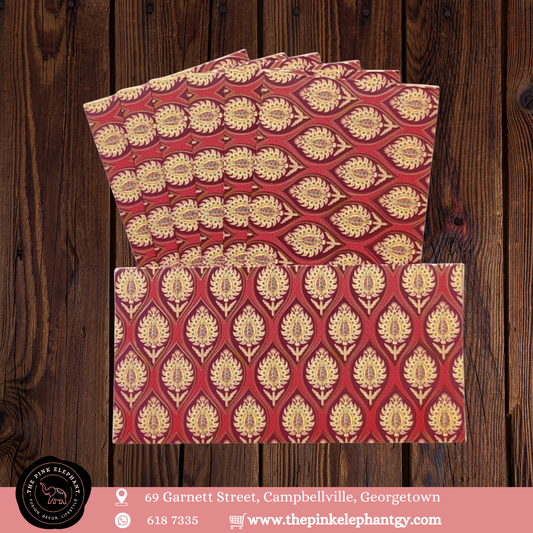 Dark Red Embossed Envelope