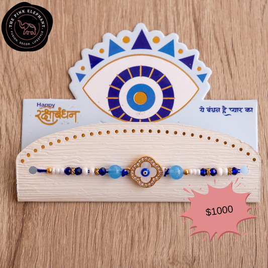 Ivory Clover Evil Eye Rakhi 1496
