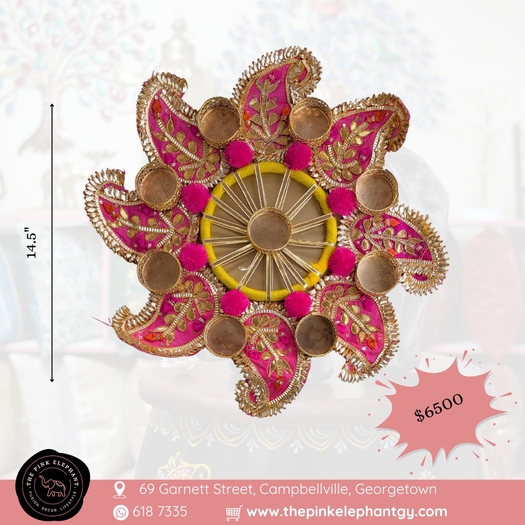 Paisley Pom Pom Rangoli Pink